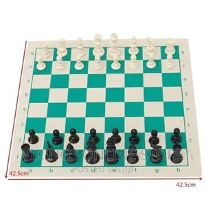 Portable Tournament Size Chess Set Game Gifts Plastic Pieces