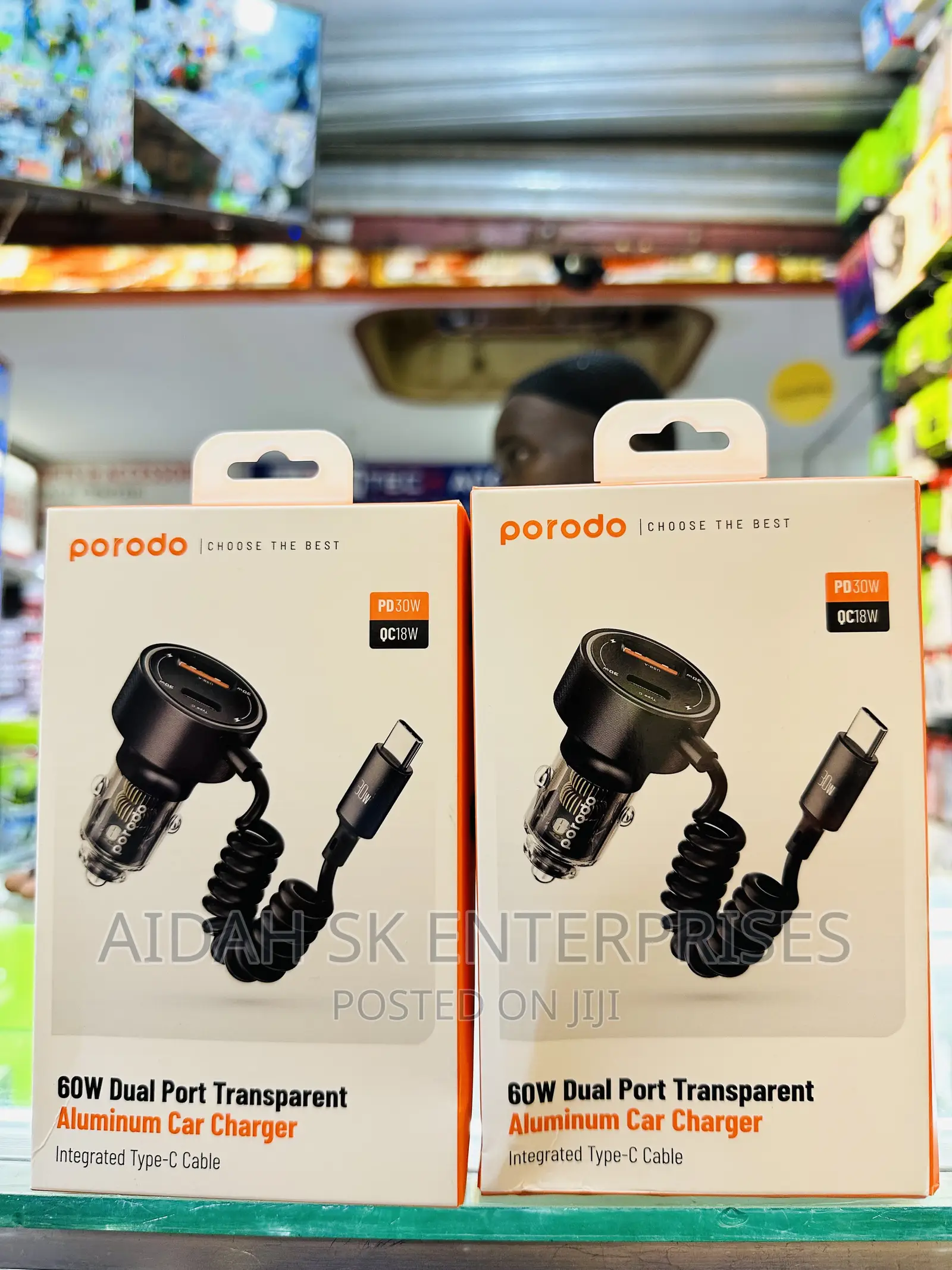 Porodo 60W Transparent Dual Port Car Charger