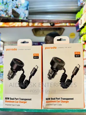 Porodo 60W Transparent Dual Port Car Charger