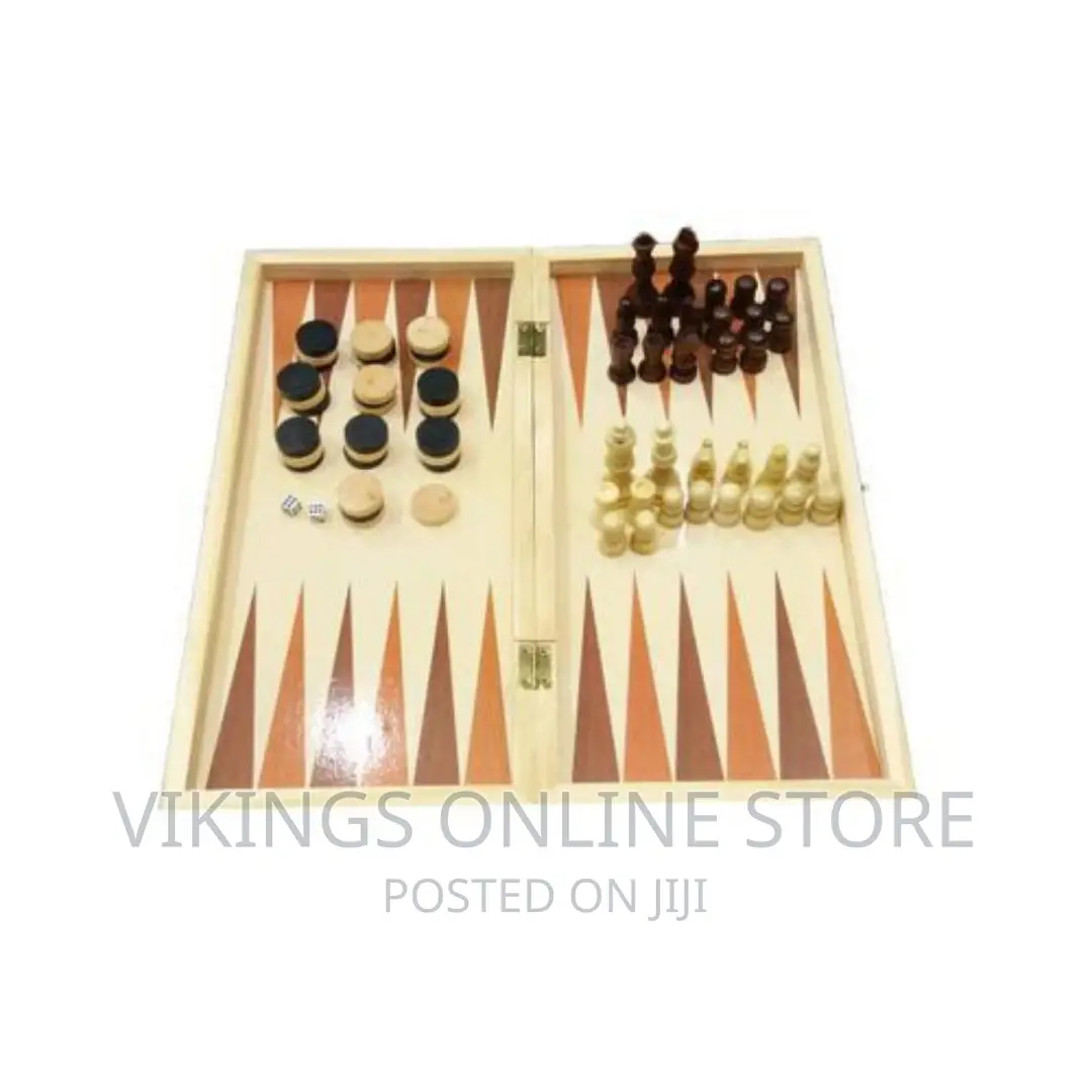 3 Games in 1 Chess, Checkers and Backgammon-Multicolor