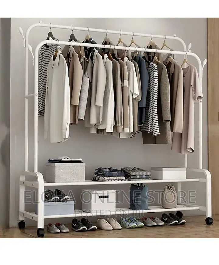 Free Standing Clothing Rails With Shelves