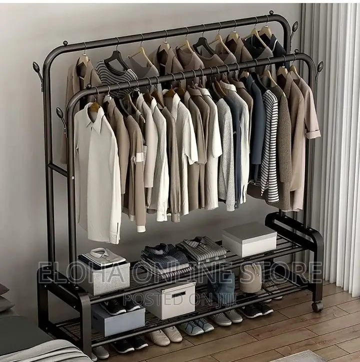 Free Standing Clothing Rails With Shelves