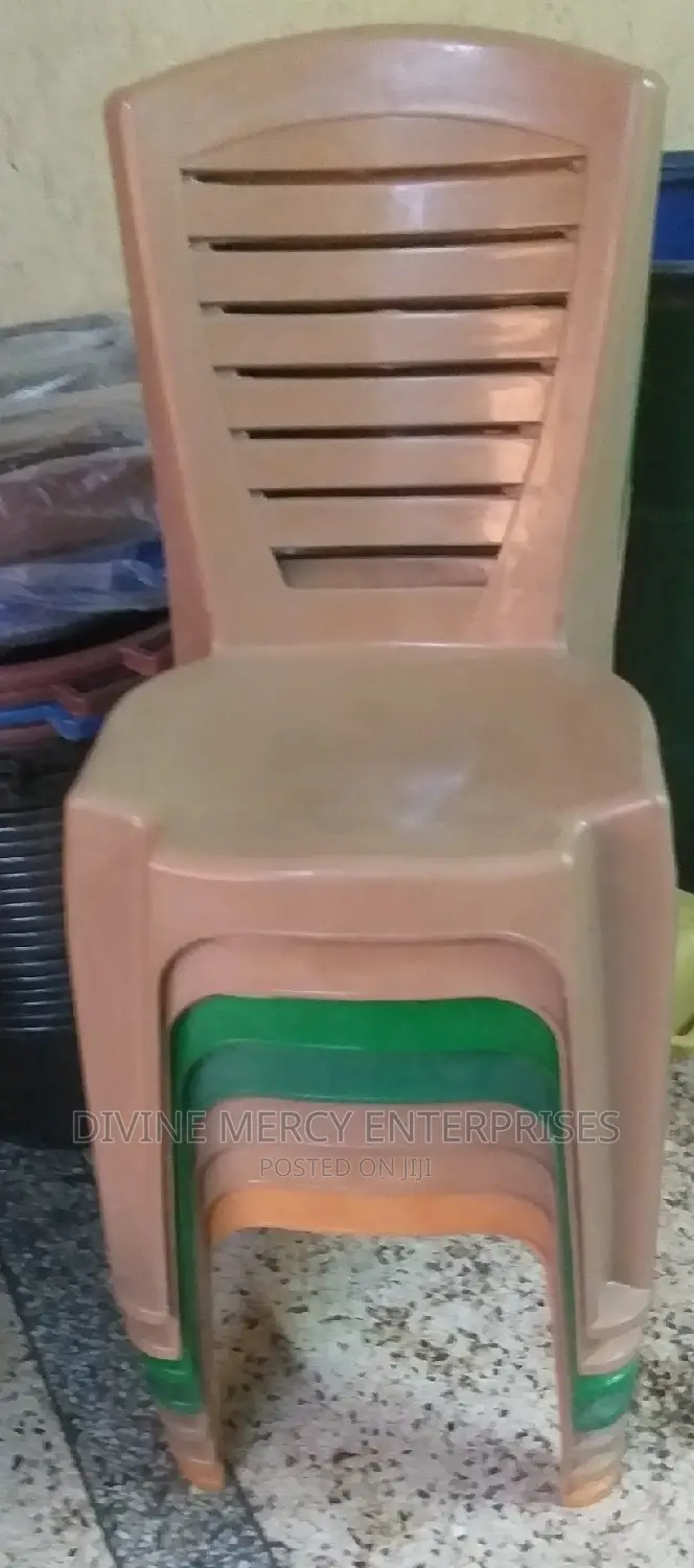 Plastic Armless Chair With Stripes