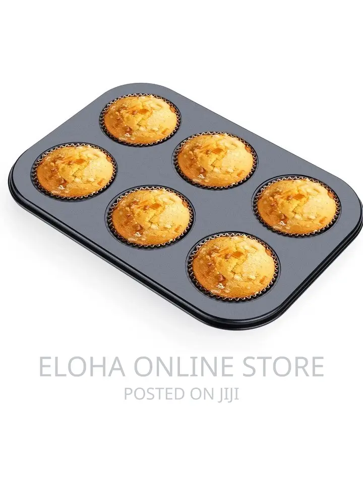 Nonstick Aluminum Cupcake Pan Tray (6cup Cavities)