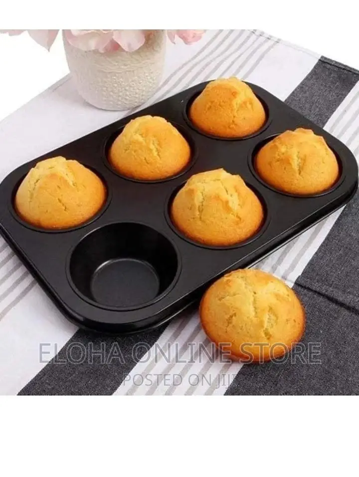 Nonstick Aluminum Cupcake Pan Tray (6cup Cavities)