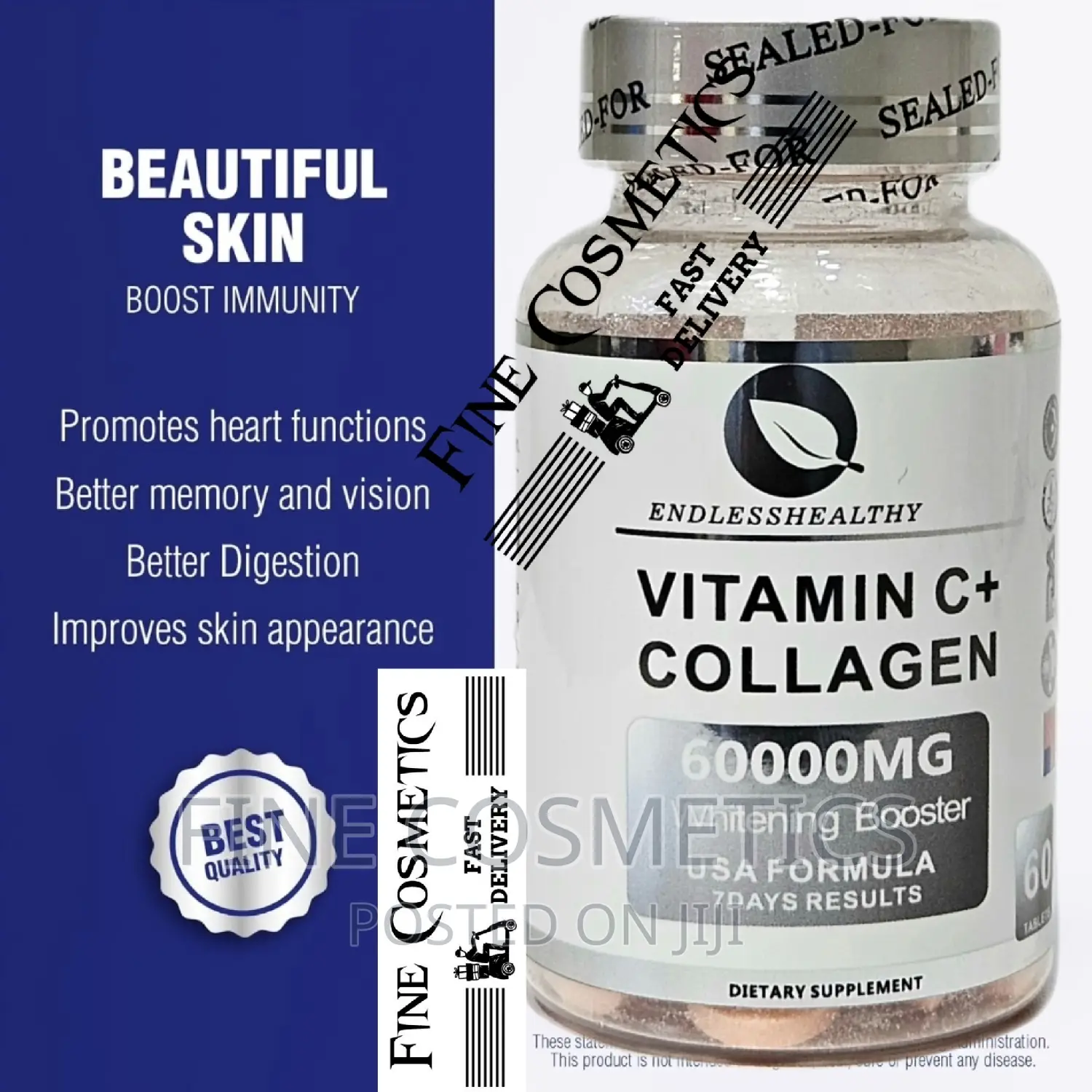 Collagen and Vitamin C 60000MG Skin Whitening Booster Tablet