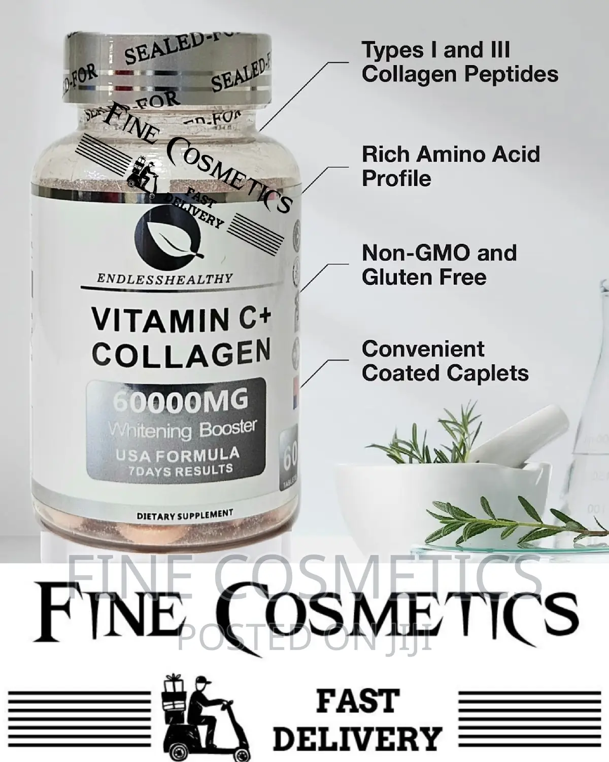 Collagen and Vitamin C 60000MG Skin Whitening Booster Tablet