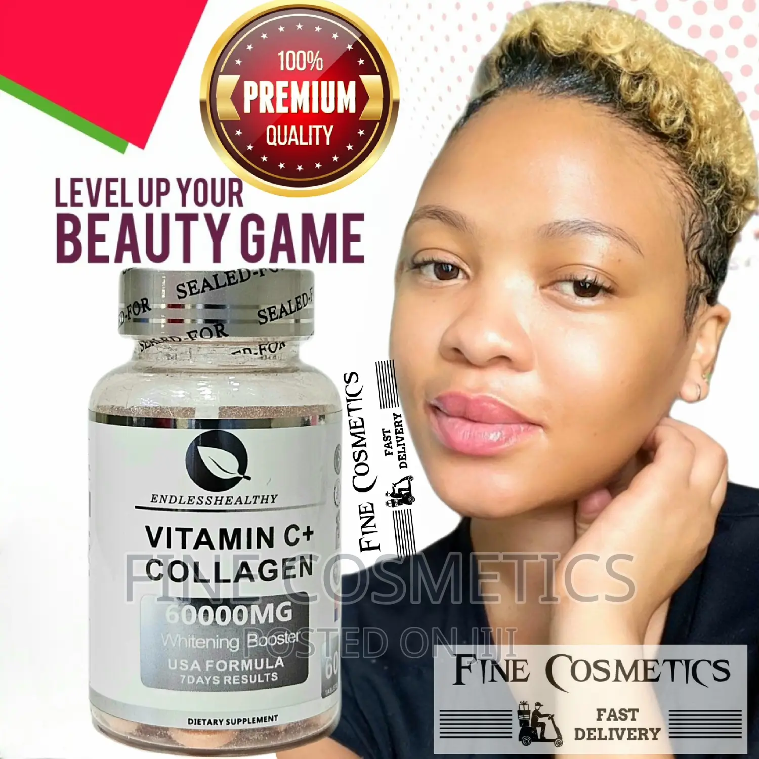 Collagen and Vitamin C 60000MG Skin Whitening Booster Tablet