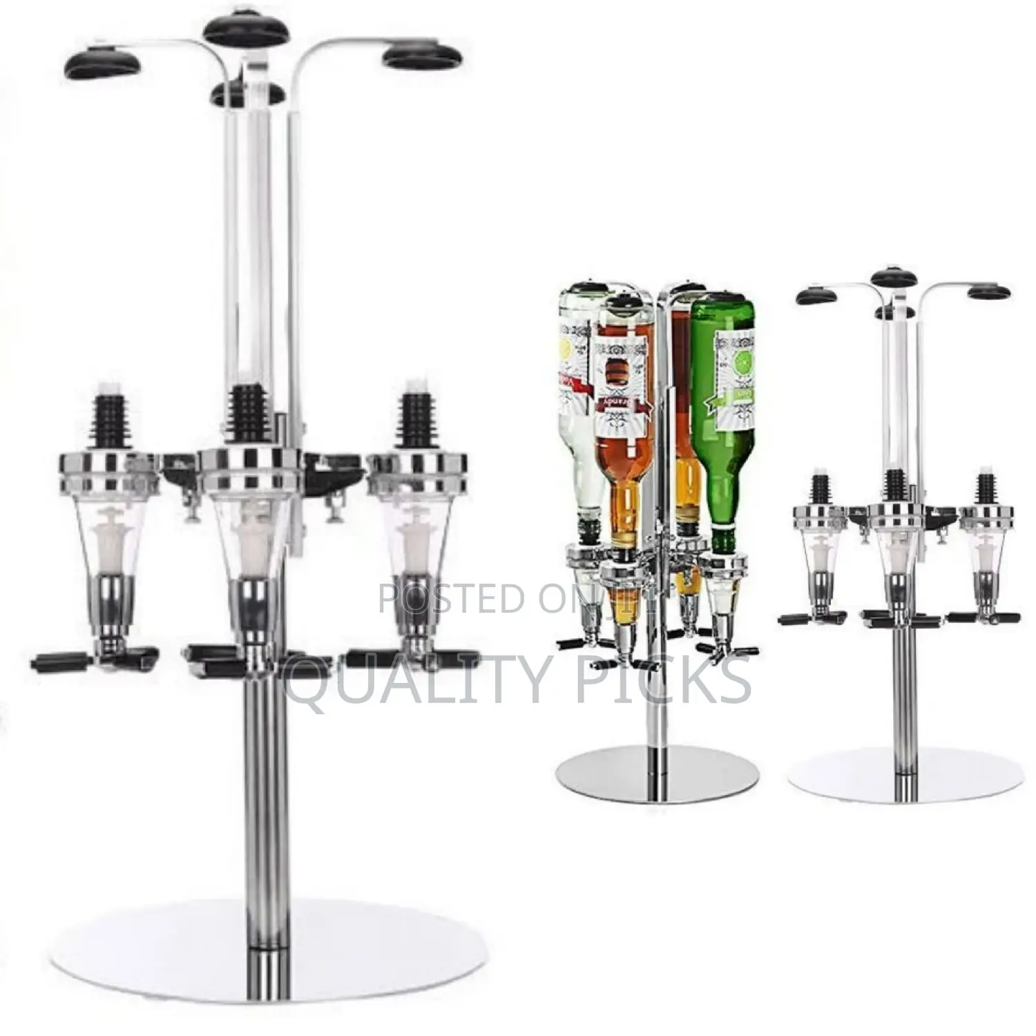 4 Bottle Rotating Wine Bottle Dispenser