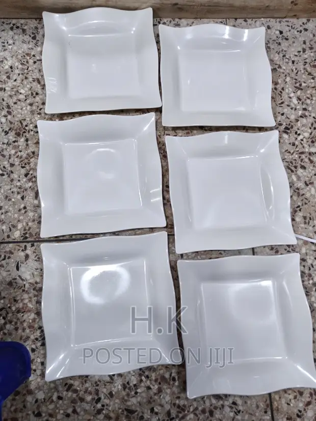 6pcs White Square Melamine Plate in Central Division Kitchenware