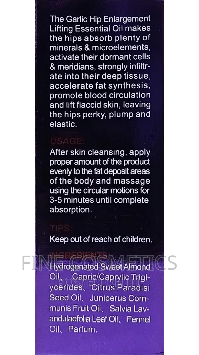 Garlic Hip Butt Enlargement Lifting Essential Oil Big Ass