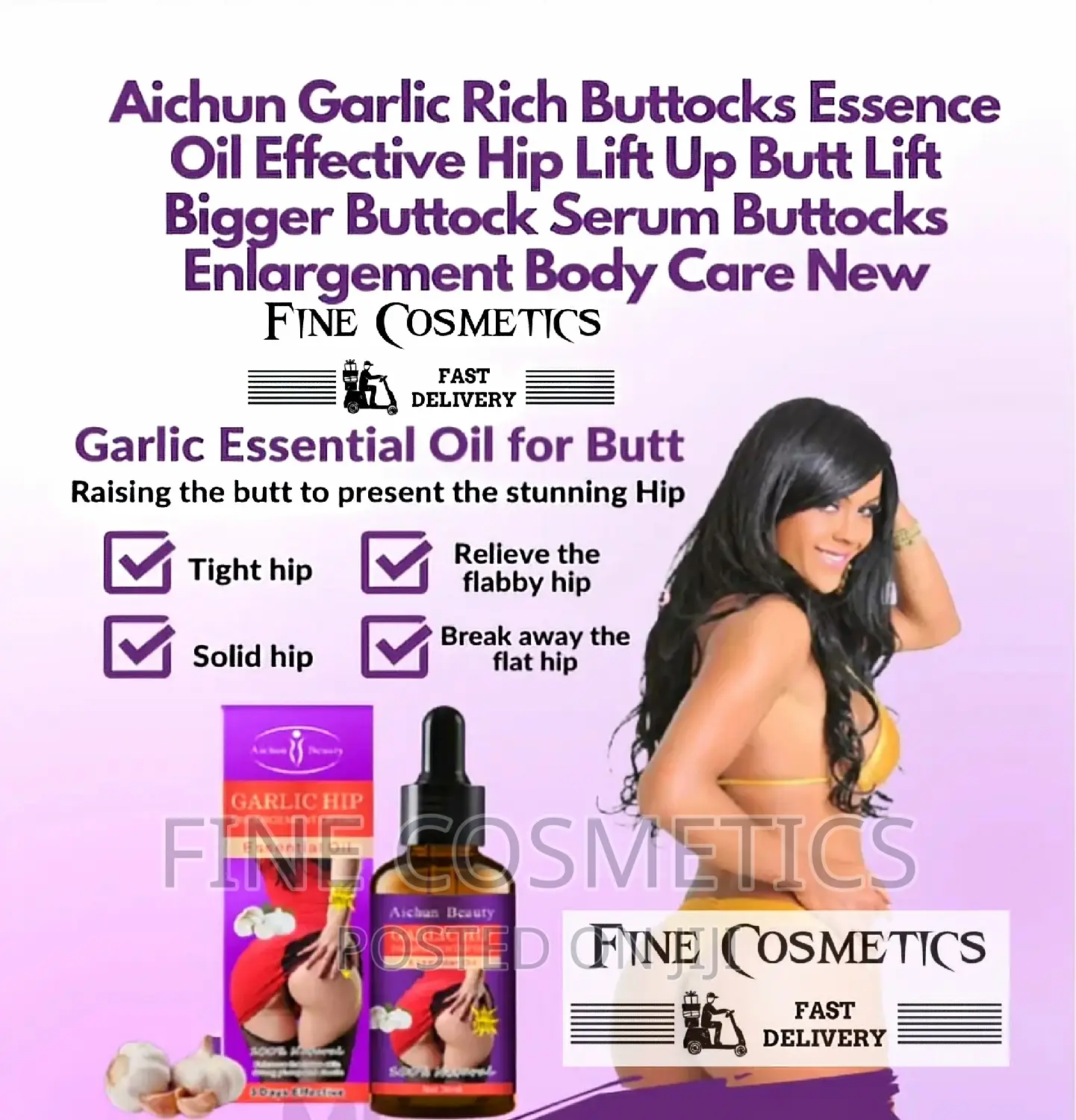 Garlic Hip Butt Enlargement Lifting Essential Oil Big Ass