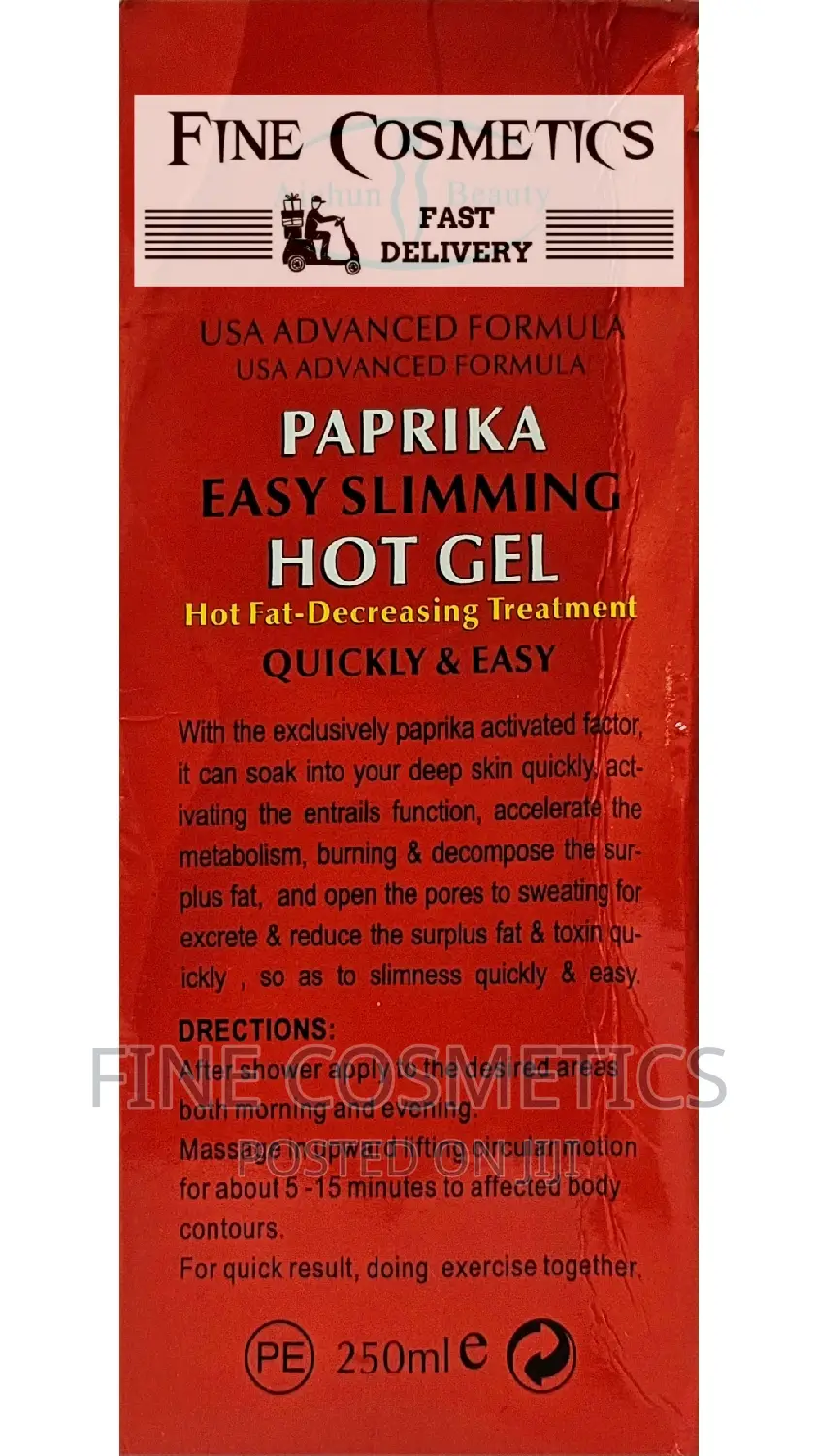 PAPRIKA Easy Slimming Hot Gel Weight Loss Safe Masage Cream