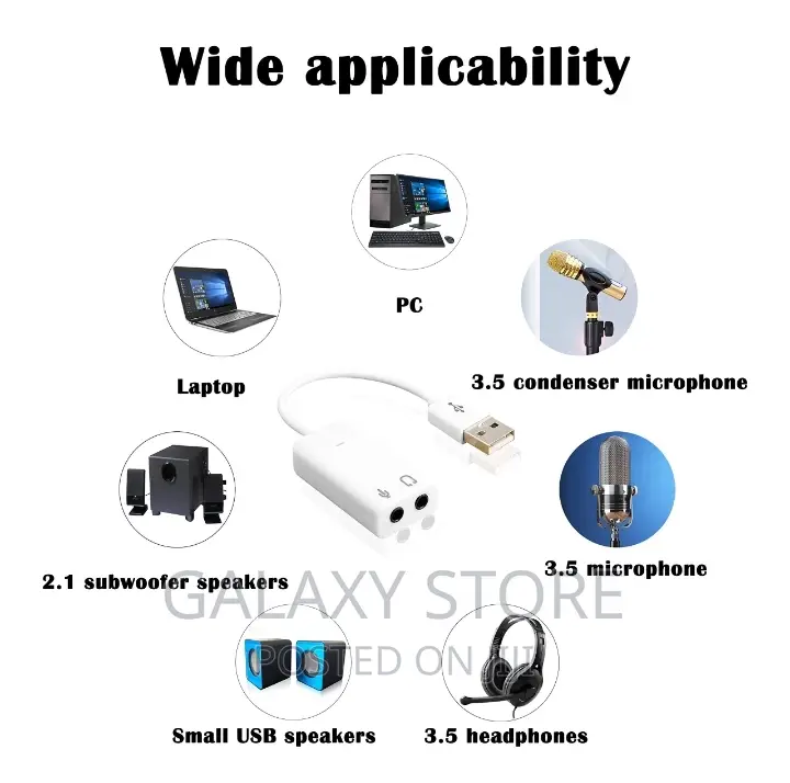 USB External Sound Card Adapter Audio Output Microphon Input