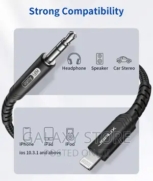 Lightning To 3.5mm Aux Audio Cable