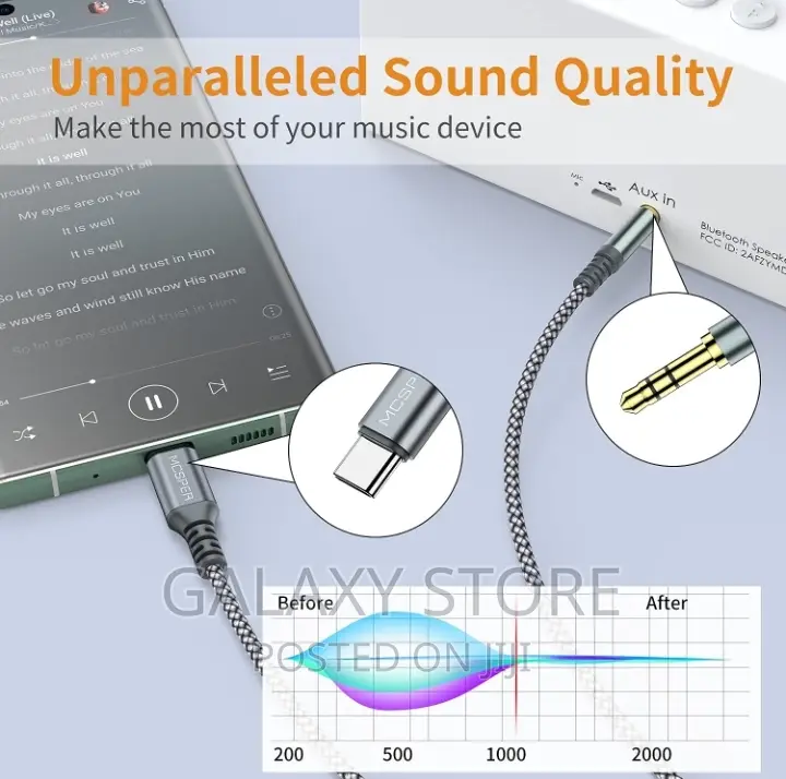 Type C to 3.5mm Audio Aux Jack Cable C Adapter to 3.5mm