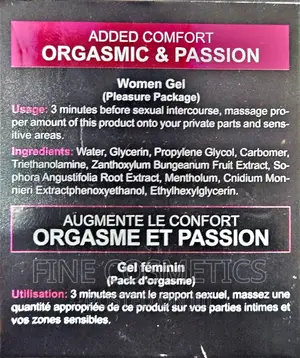 WOMEN GEL Pleasure Package Squirting Orgasmic Passion Gel.