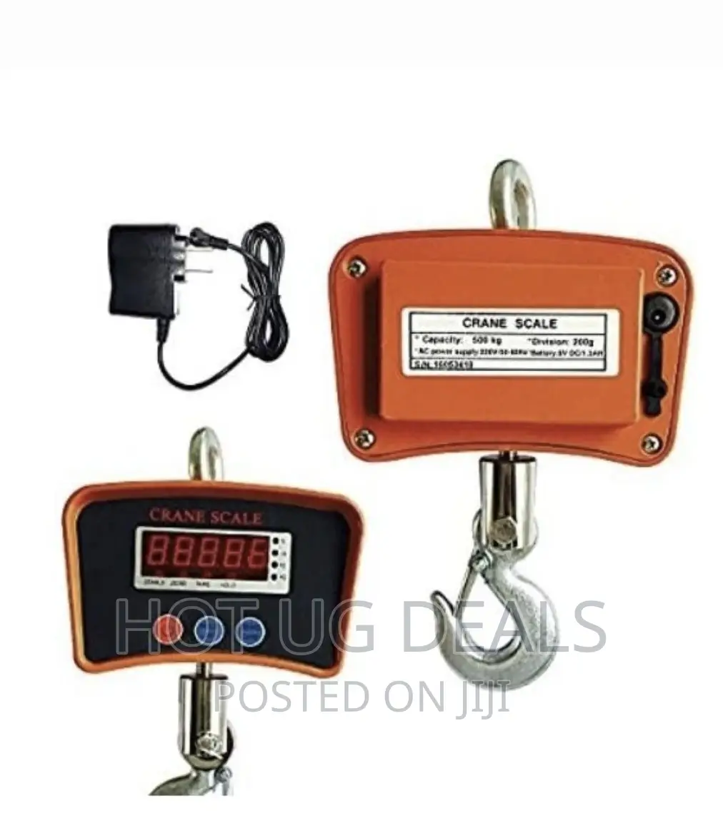 500KG Rechargeable Hanging Crane Weighing Scale - Black