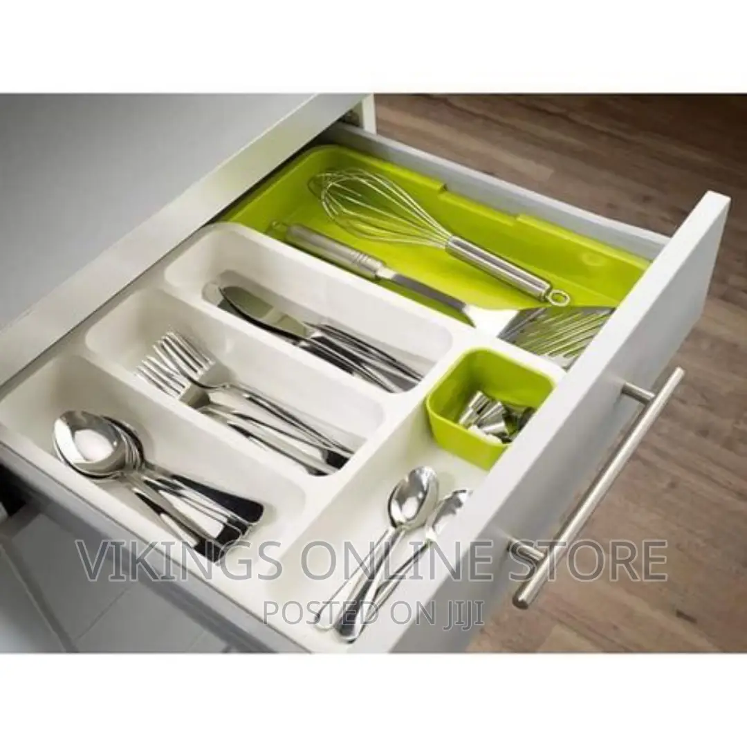 Durable Drawer / Table Expandable Cutlery Tray - Green