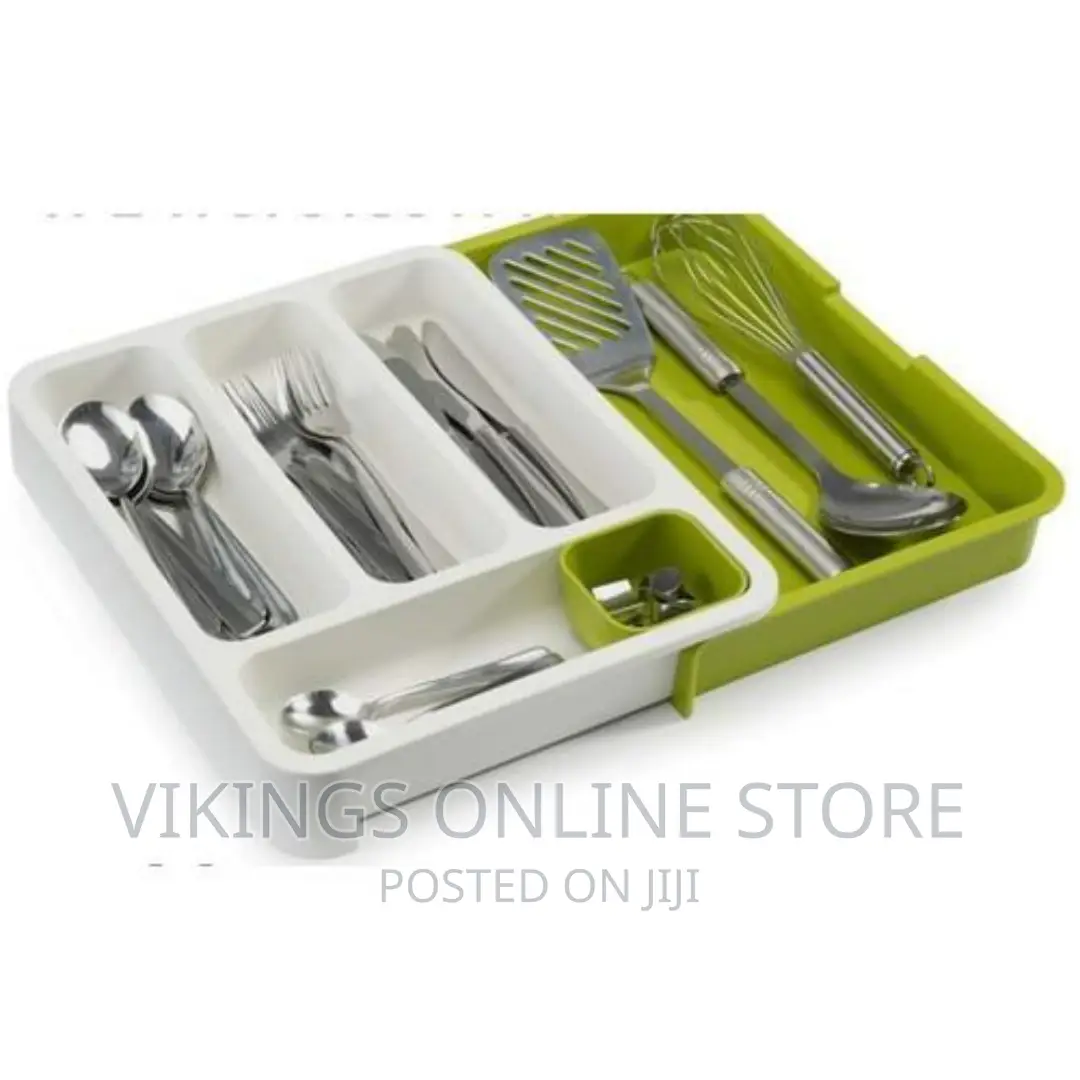 Durable Drawer / Table Expandable Cutlery Tray - Green