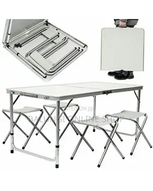 Foldable Camping Table With 4 Chairs