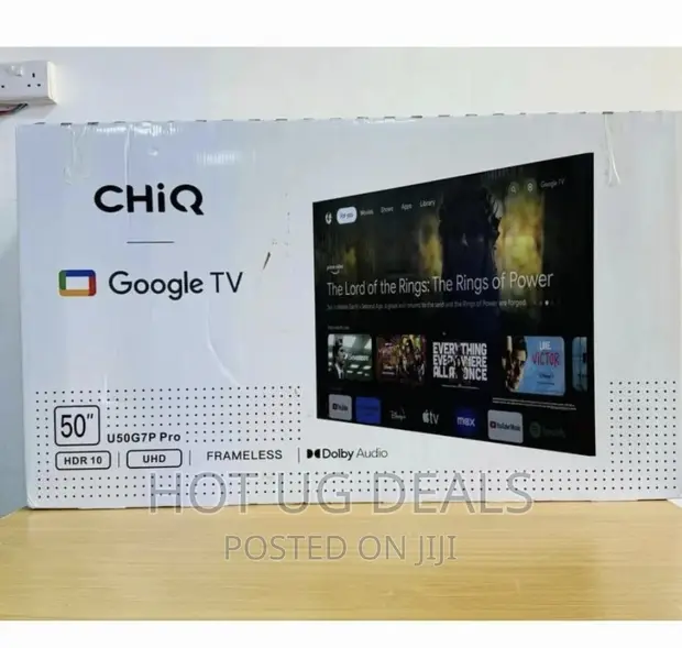 Chiq 50'' Inch 2025 Model Frameless Android Smart Tv - Black - Hot