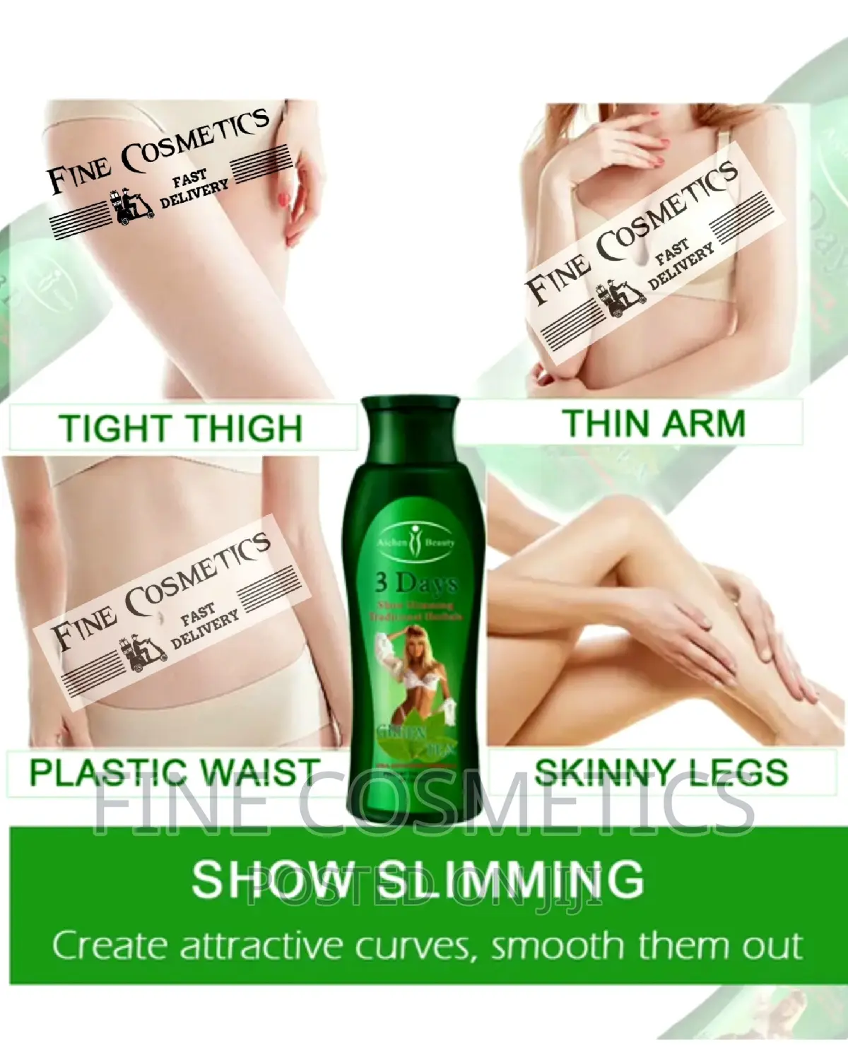 3days Green Tea Traditional Herbal Slimming Cellulite Cream