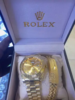 Boxed Golden Rolex Watch and Bracelet