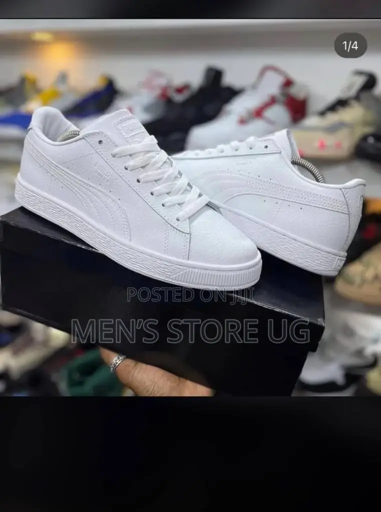 Mens White Classy Sneakers Adidas/Puma