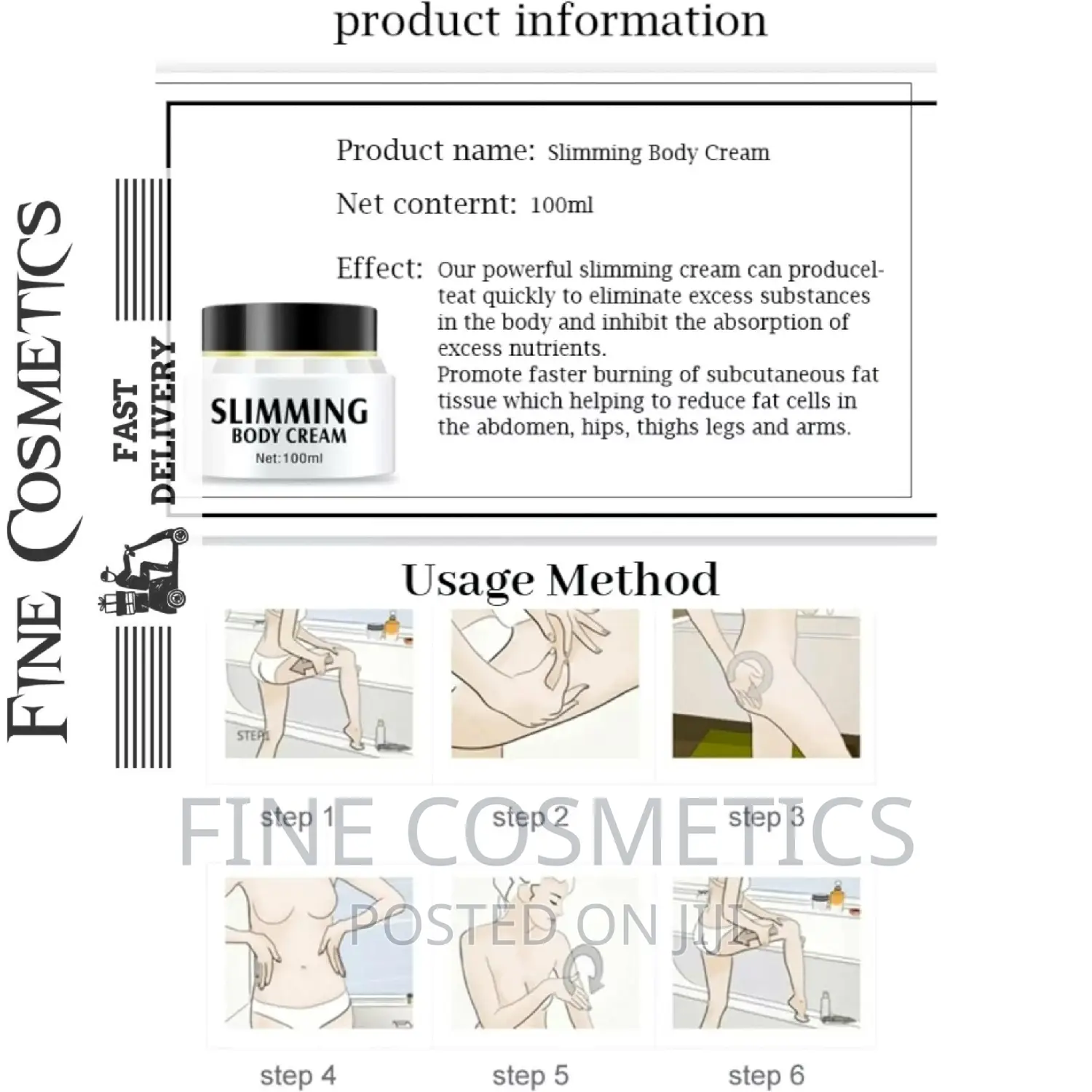 Slimming Body Cream Fat Burning + Firming Weight Loss Cream