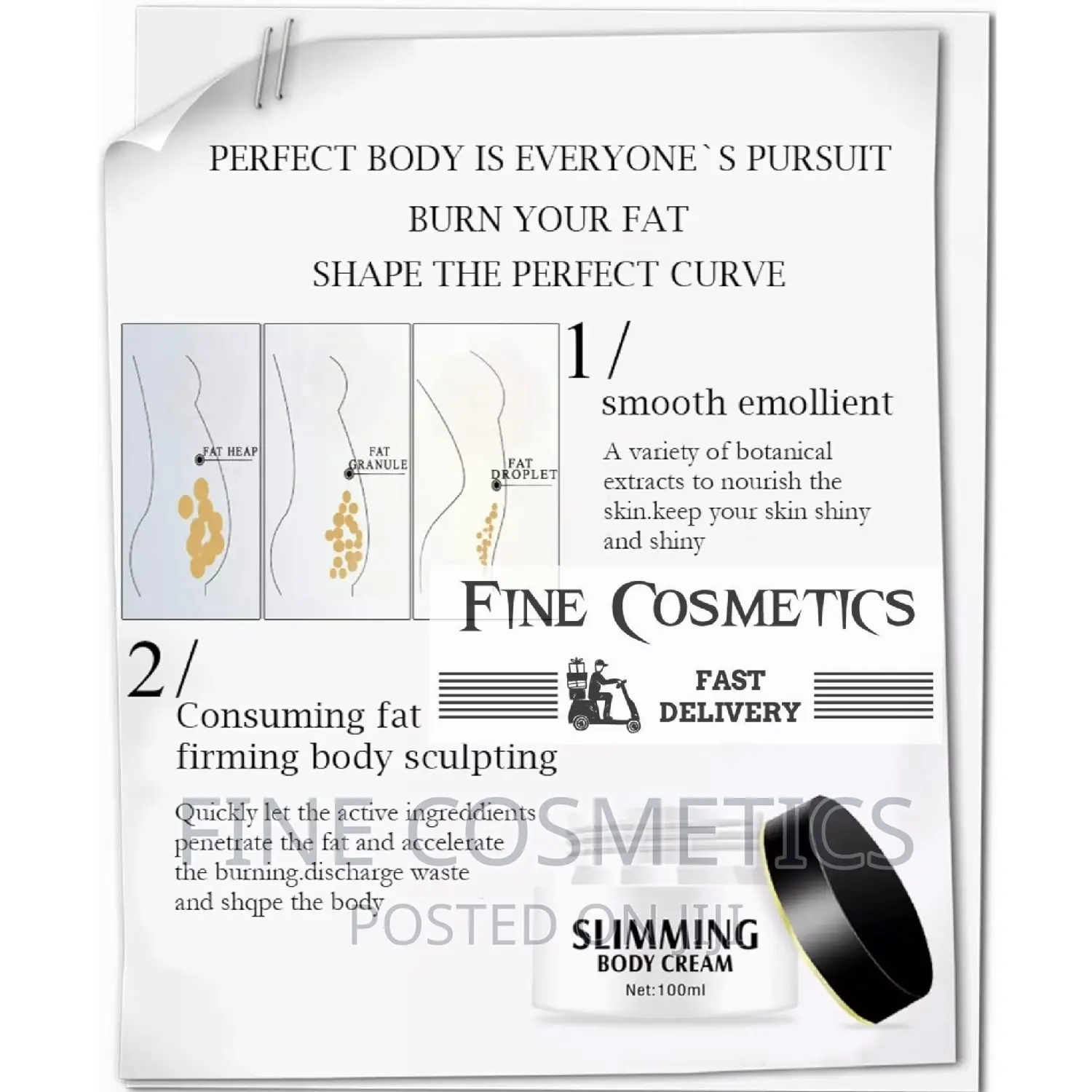 Slimming Body Cream Fat Burning + Firming Weight Loss Cream