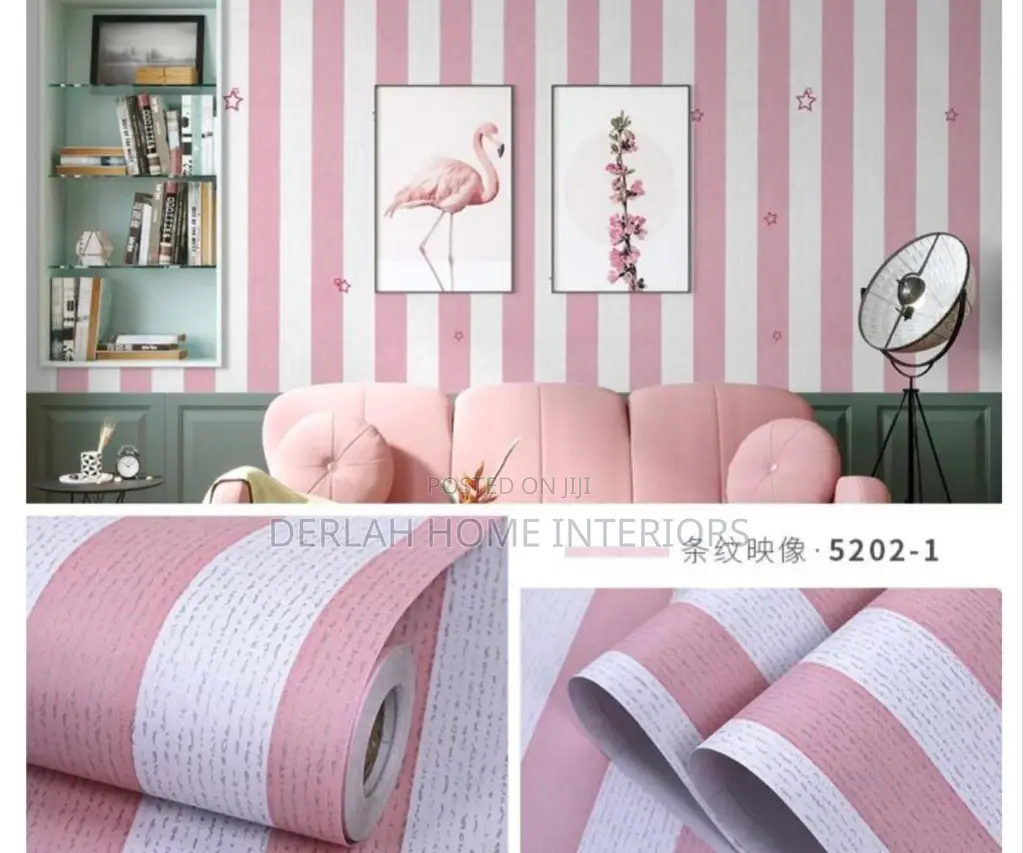 Pink Wallpaper Designs(Each Meter)Glue and Labour Inclusive