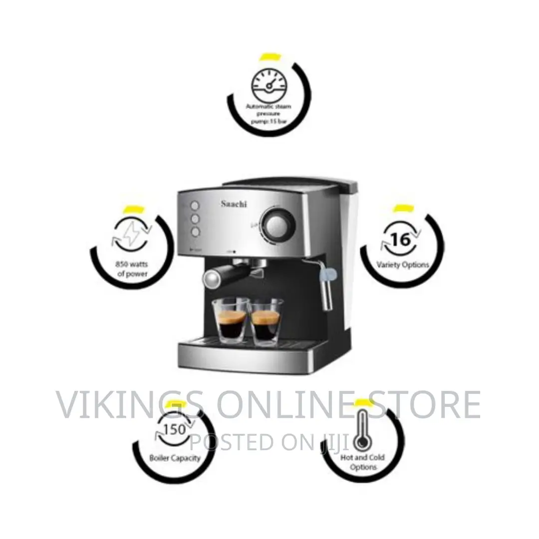 Saachi Electric Coffee Machine - Silver