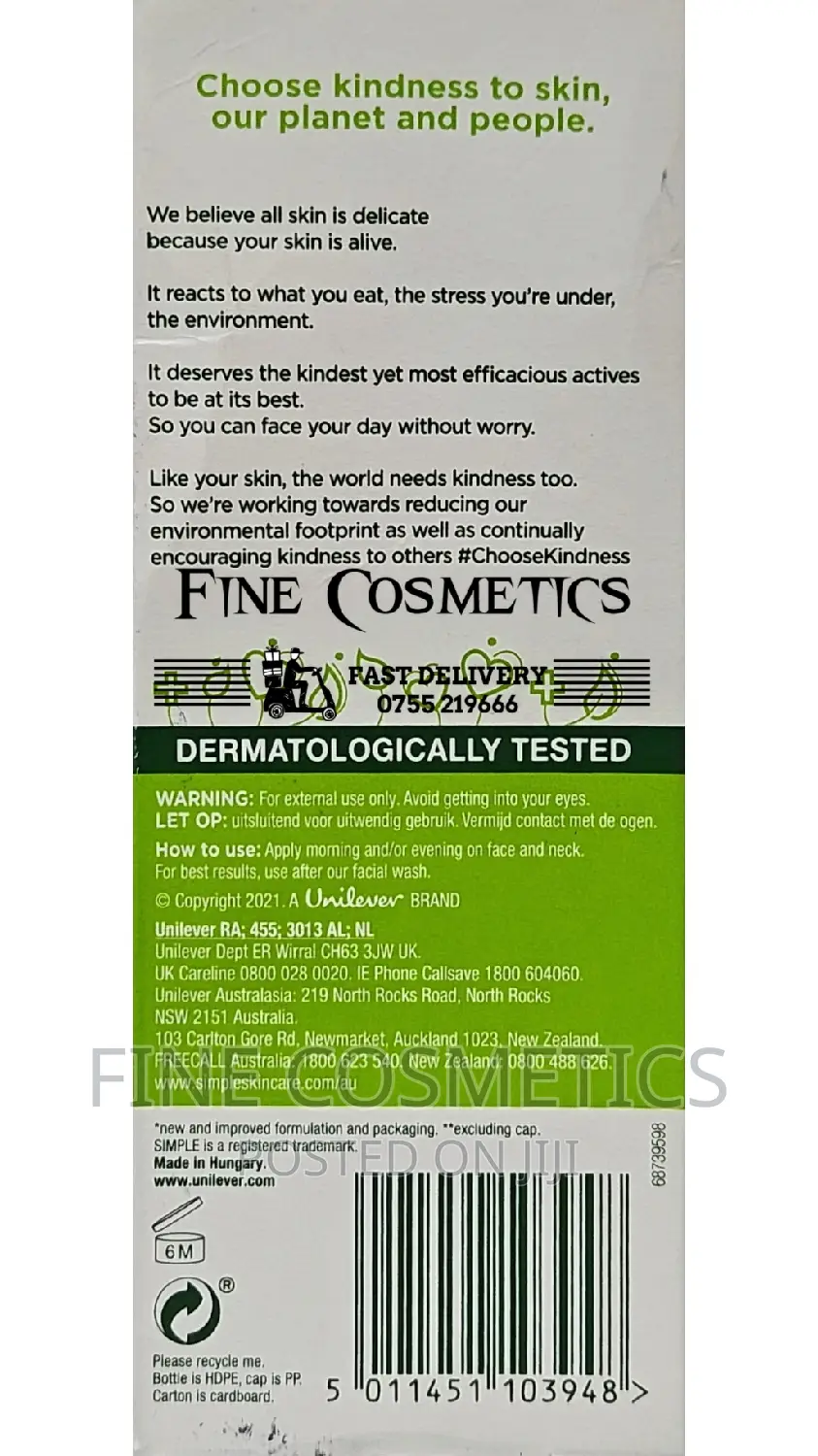 SIMPLE- KIND TO SKIN, Facial Skin Care Products -40,000 Each