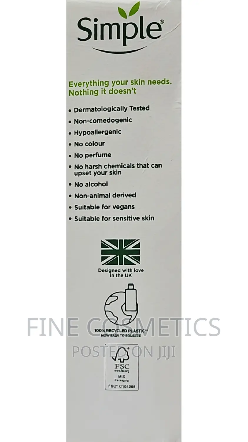 SIMPLE- KIND TO SKIN, Facial Skin Care Products -40,000 Each