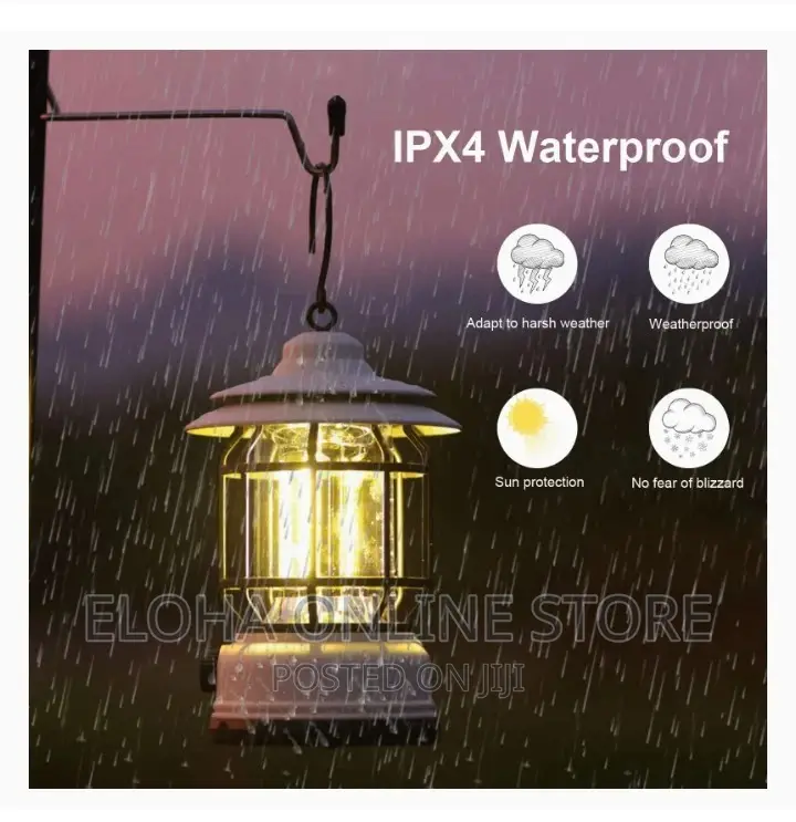 Rechargeable Waterproof Camping Light With Hook