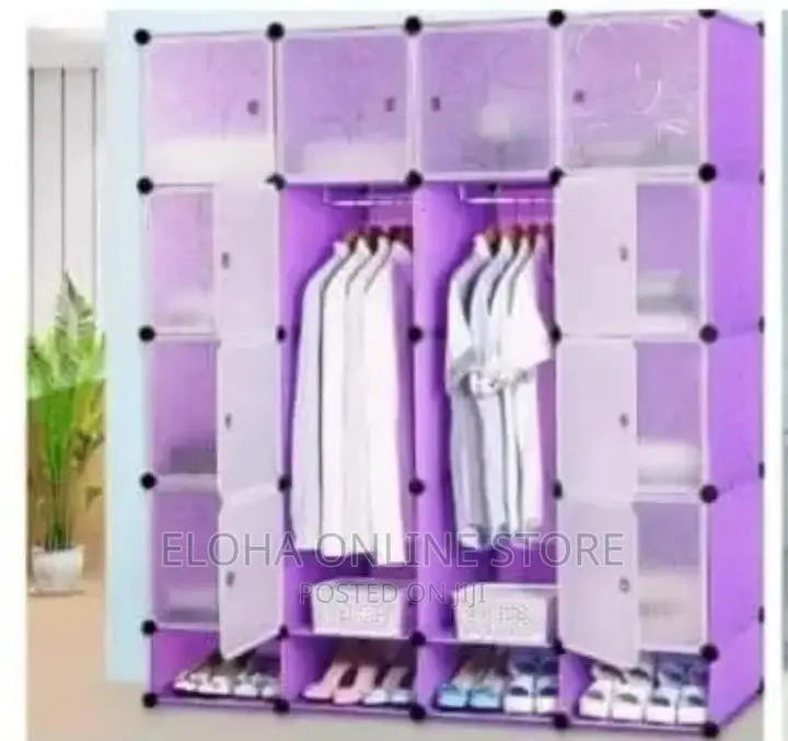 4 Column Plastic Wardrobe/Closet