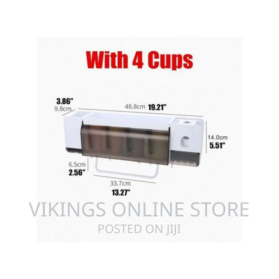 Wallmount Toothpaste Dispenser, Organizer, Towelrack 4cup