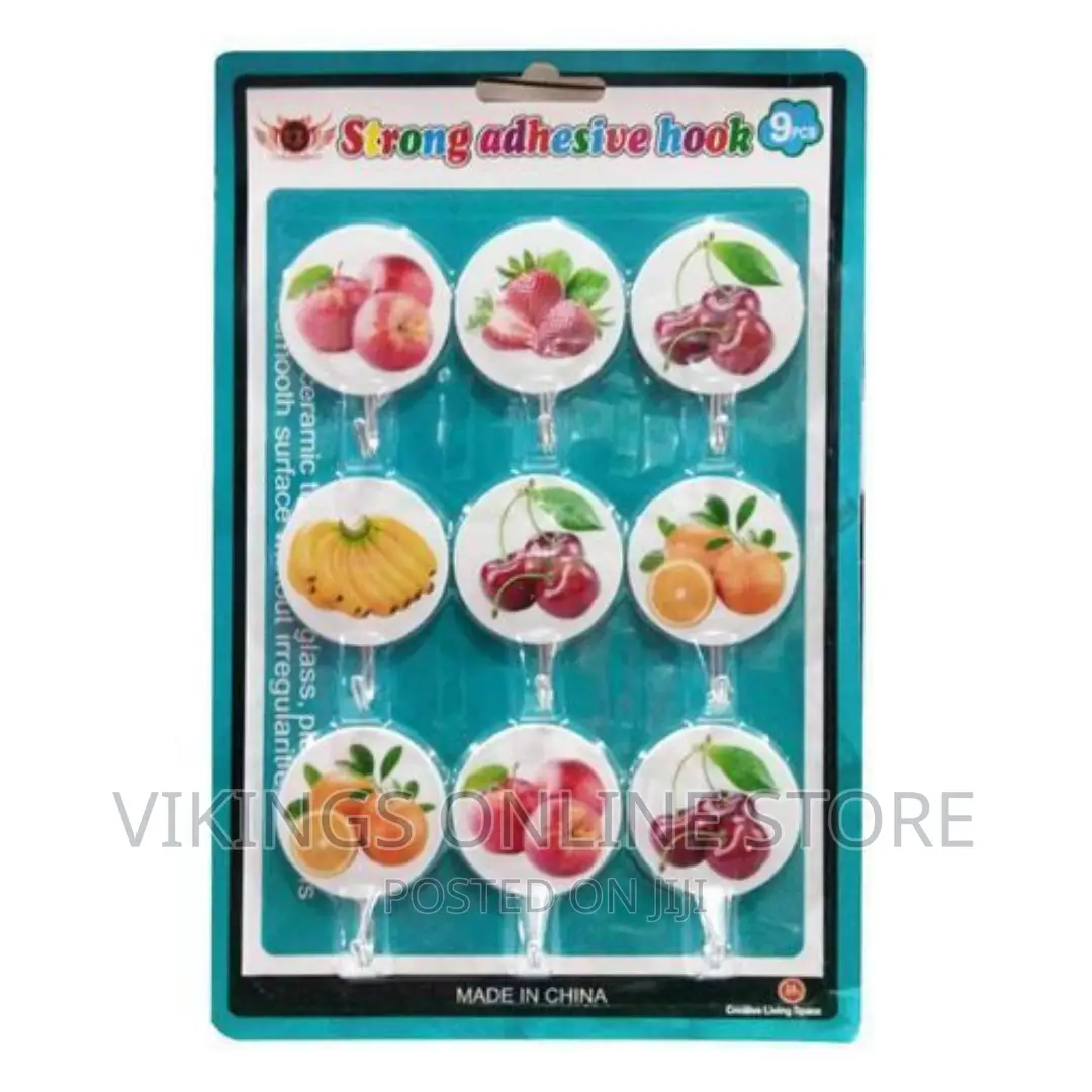9 Pin Adhesive Strong Hooks Fruits Images