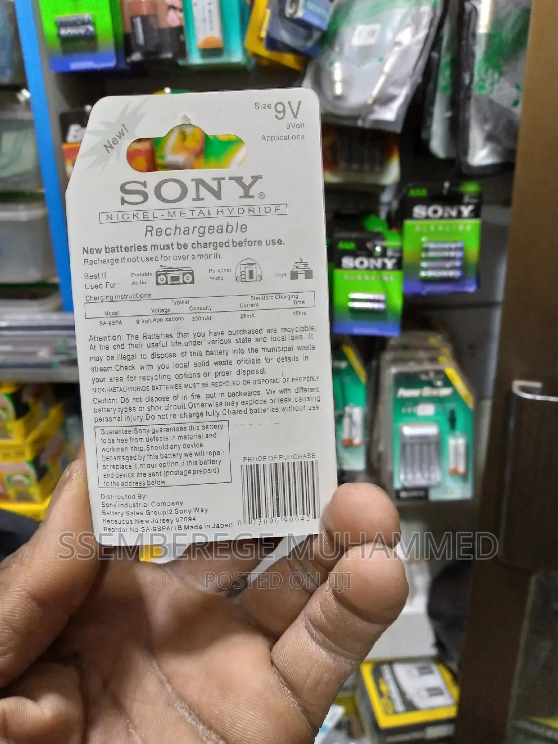 Rechargeable Batteries Sony 9v
