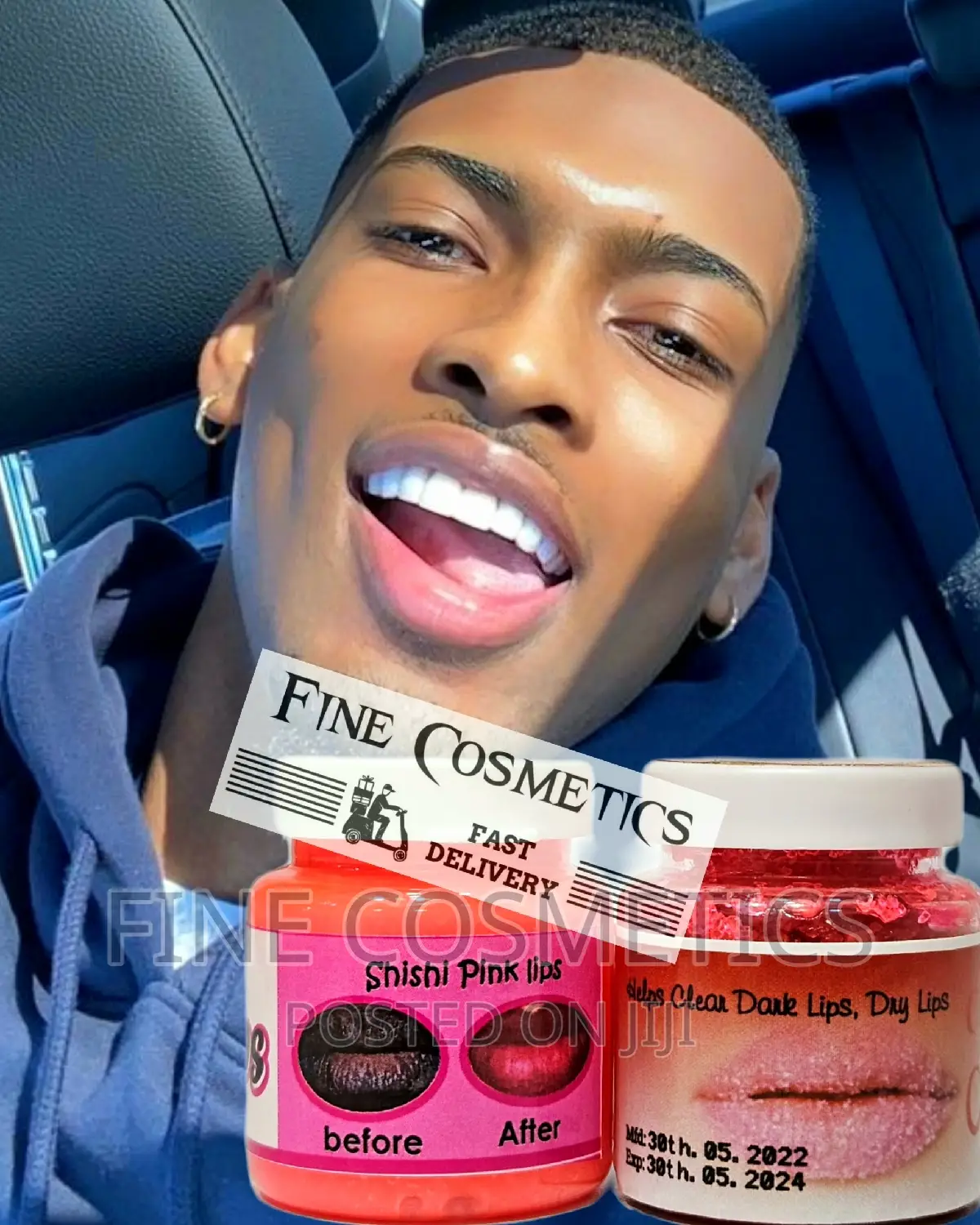 Pink Lips Scrub and Pink Lip Balm, Dark Lips Whitening Set