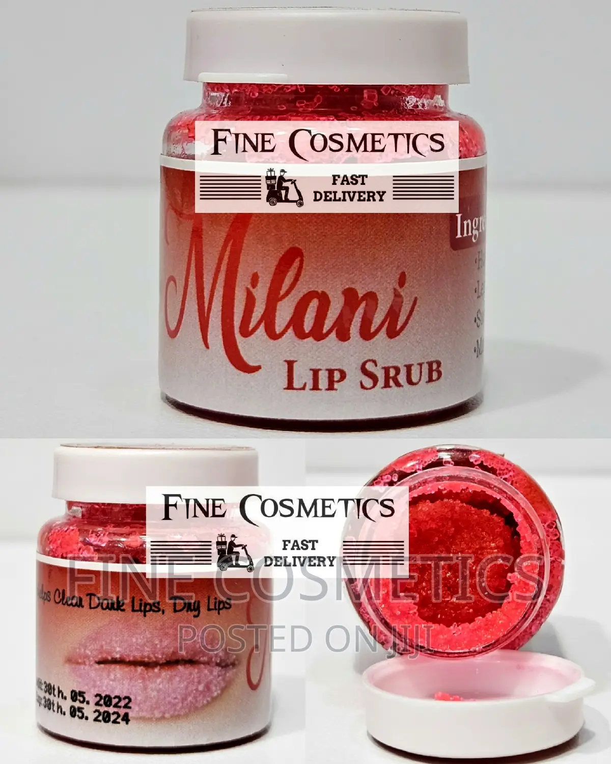 Pink Lips Scrub and Pink Lip Balm, Dark Lips Whitening Set