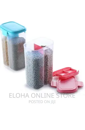 2 Partition Airtight Plastic Storage Box