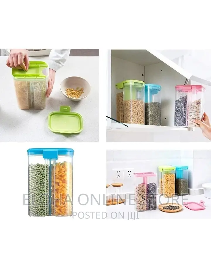 2 Partition Airtight Plastic Storage Box