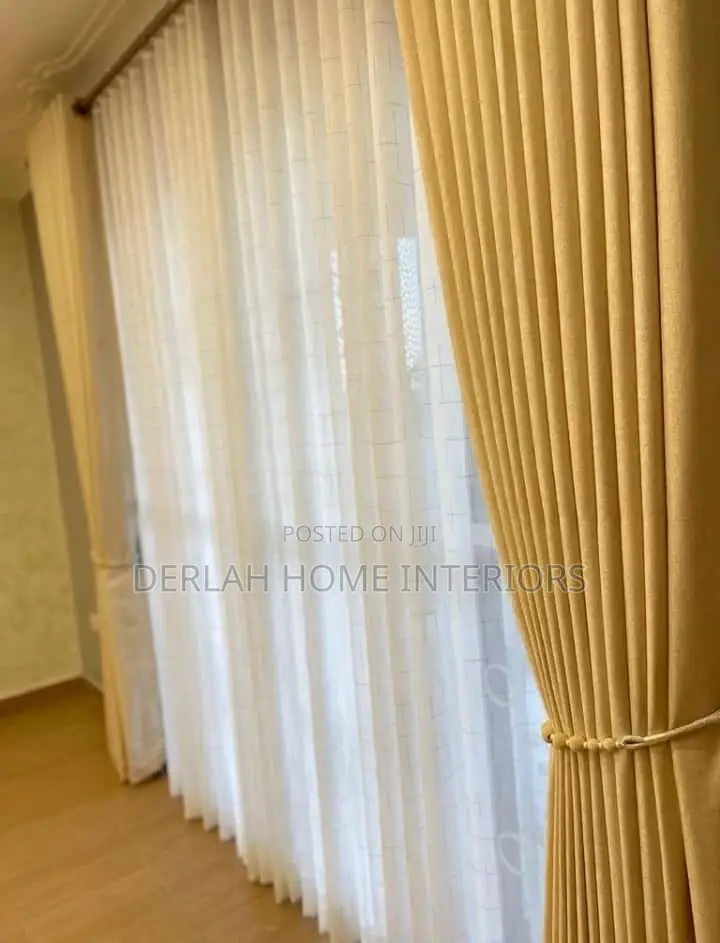 Fancy Turkish Yellow Curtains (Each Complete Meter )