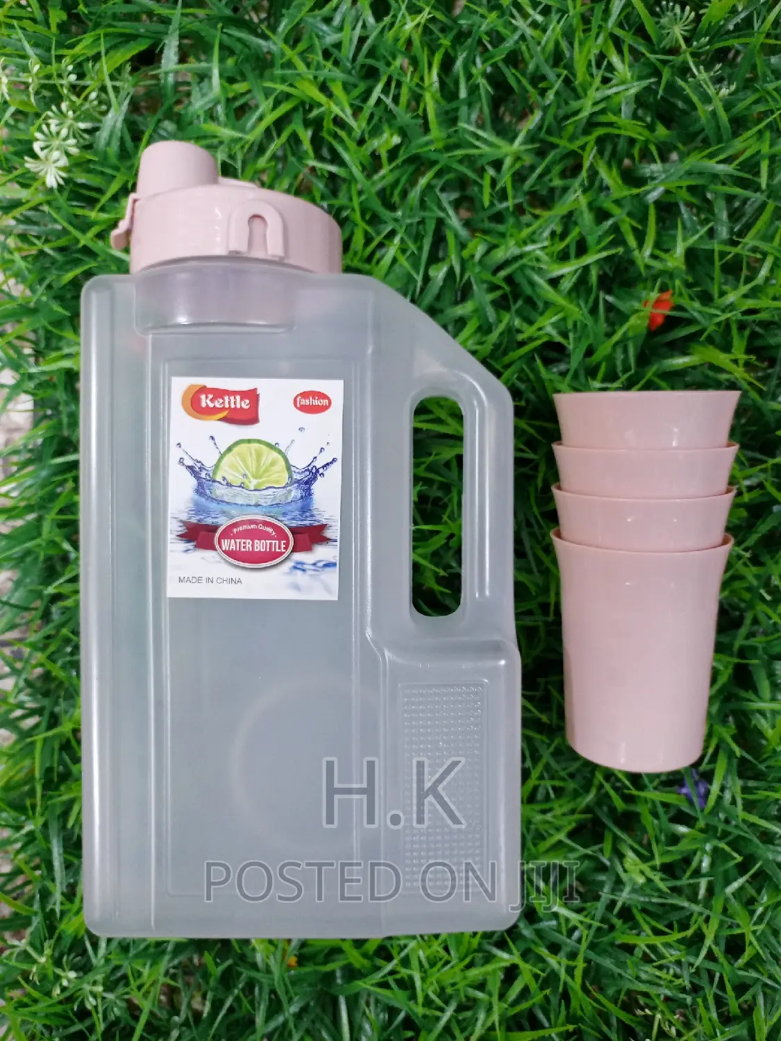 3ltrs Fridge Bottle With Plastic Glasses