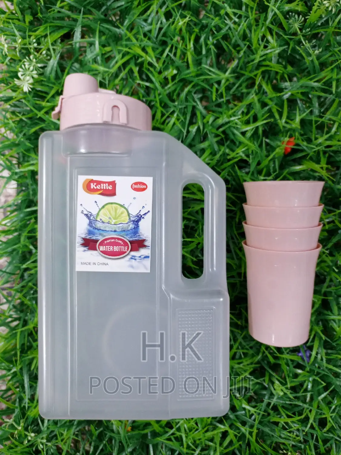 3ltrs Fridge Bottle With Plastic Glasses