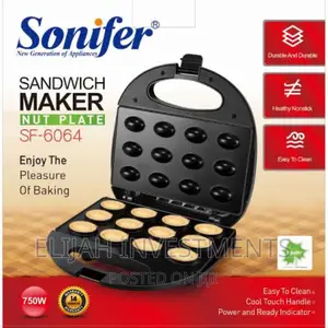 Sonifer 750w Sandwich Maker With Nut Plate