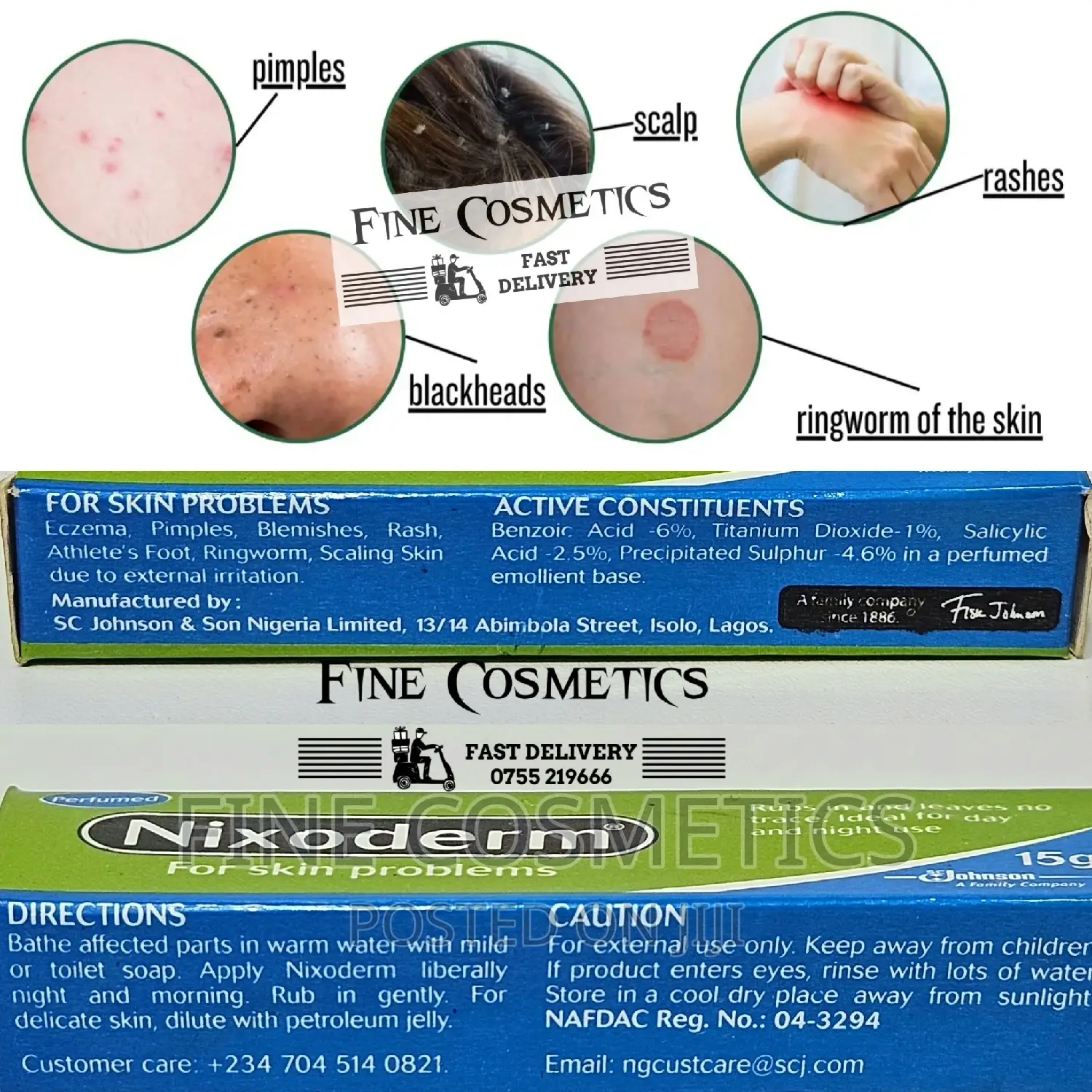 Original NIXODERM Ointment for Skin Problems: Eczema, Pimple