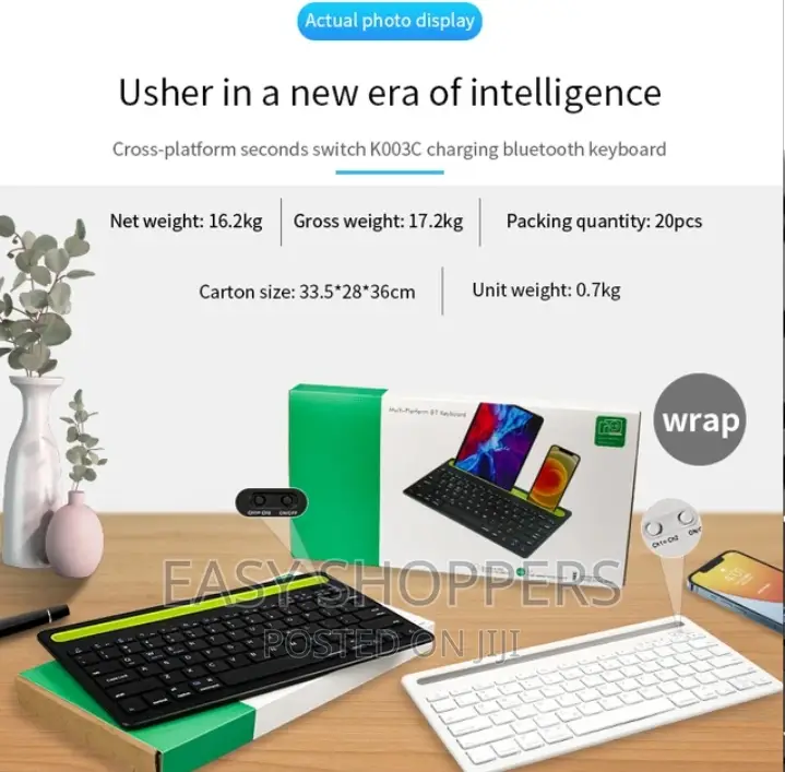 Bluetooth Wireless Keyboard Dual for Phone and Tablet